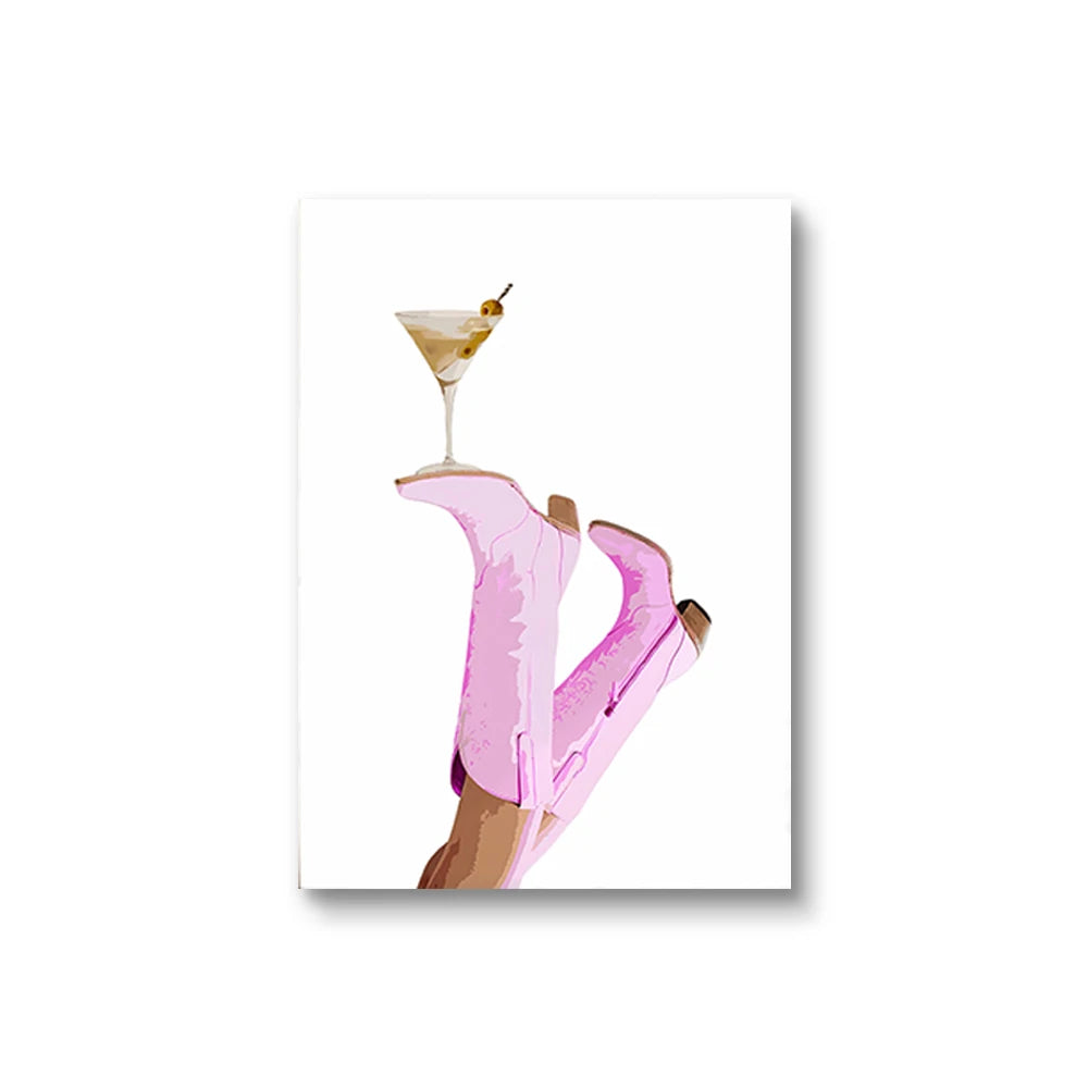 Frameless Cowboy Boots Canvas Art